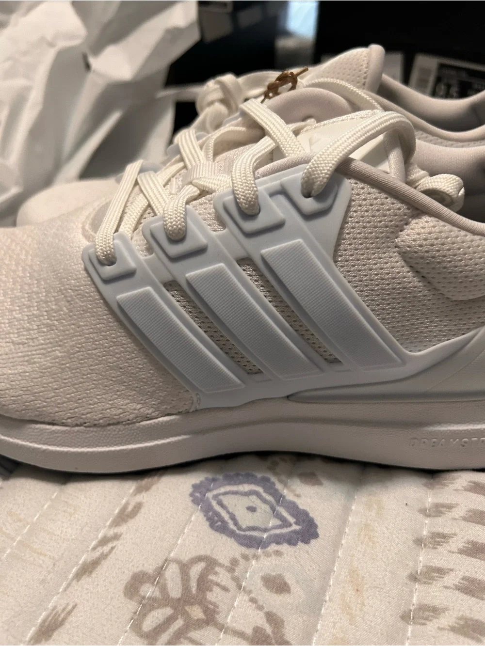 adidas White Knit Athletic Sneakers